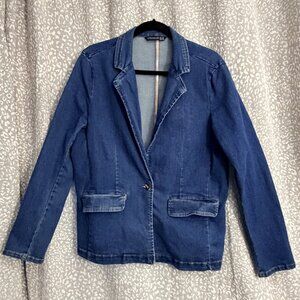 Dictionary Medium Wash Denim Blazer - Size XL